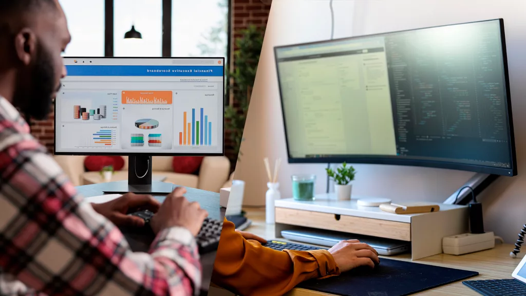 Diferenças essenciais entre monitores planos e curvos.